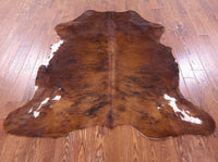 Thumbnail for Brindle Brown Natural Cowhide Rug - Medium 6'2