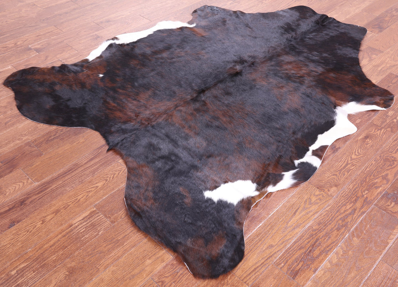 Brindle Tricolor Natural Cowhide Rug - Large 6'9"H x 5'4"W