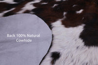 Thumbnail for Brown & White Natural Cowhide Rug - Medium 6'7