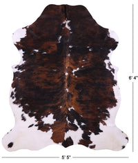 Thumbnail for Tricolor Natural Cowhide Rug - Medium 6'4