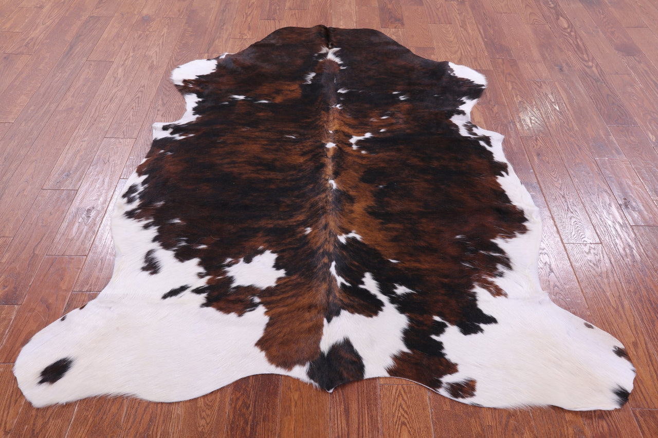 Tricolor Natural Cowhide Rug - Medium 6'4"H x 5'5"W