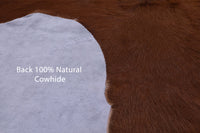 Thumbnail for Brown & White Natural Cowhide Rug - Medium 6'5