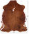 Brown & White Natural Cowhide Rug - Medium 6'5"H x 5'3"W