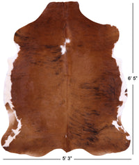 Thumbnail for Brown & White Natural Cowhide Rug - Medium 6'5