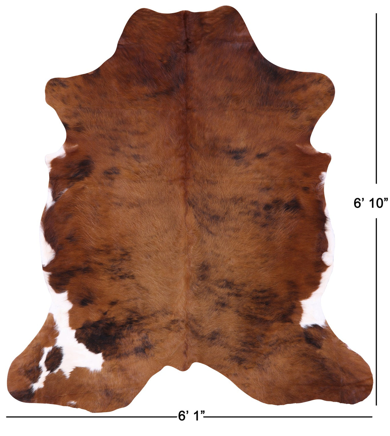 Brindle Brown Natural Cowhide Rug - Medium 6'10"H x 6'1"W