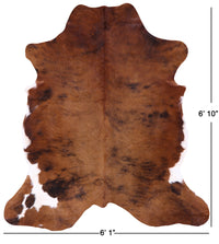 Thumbnail for Brindle Brown Natural Cowhide Rug - Medium 6'10