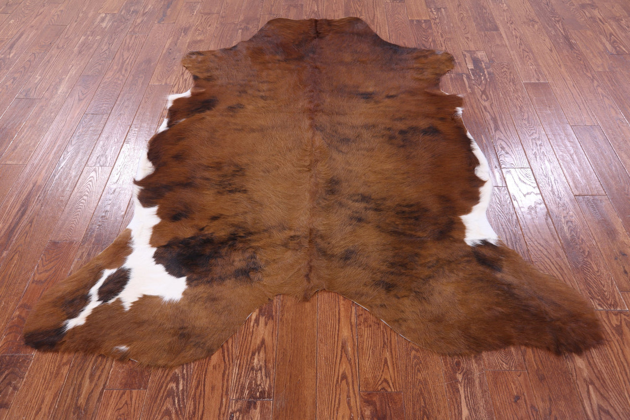 Brindle Brown Natural Cowhide Rug - Medium 6'10"H x 6'1"W