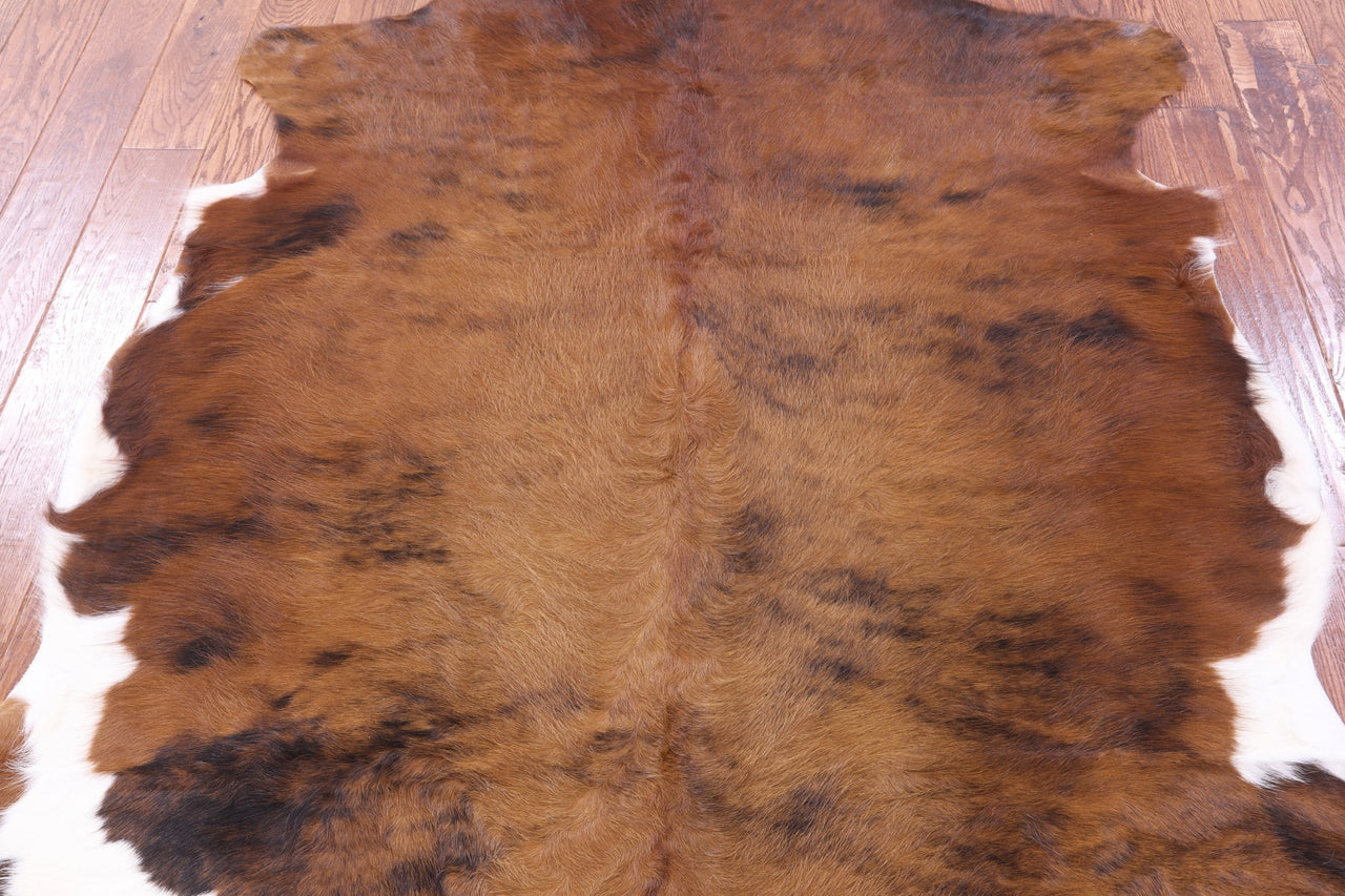 Brindle Brown Natural Cowhide Rug - Medium 6'10"H x 6'1"W