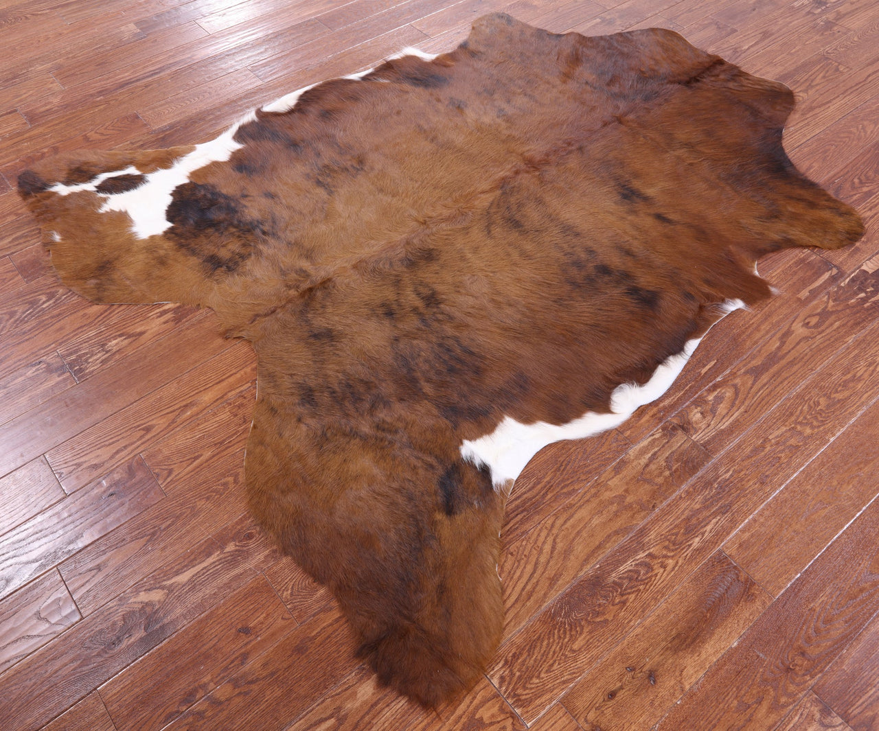 Brindle Brown Natural Cowhide Rug - Medium 6'10"H x 6'1"W