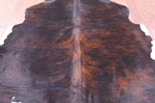Dark Brindle Natural Cowhide Rug - Medium 6'2