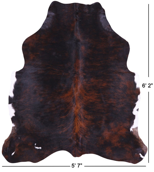 Dark Brindle Natural Cowhide Rug - Medium 6'2