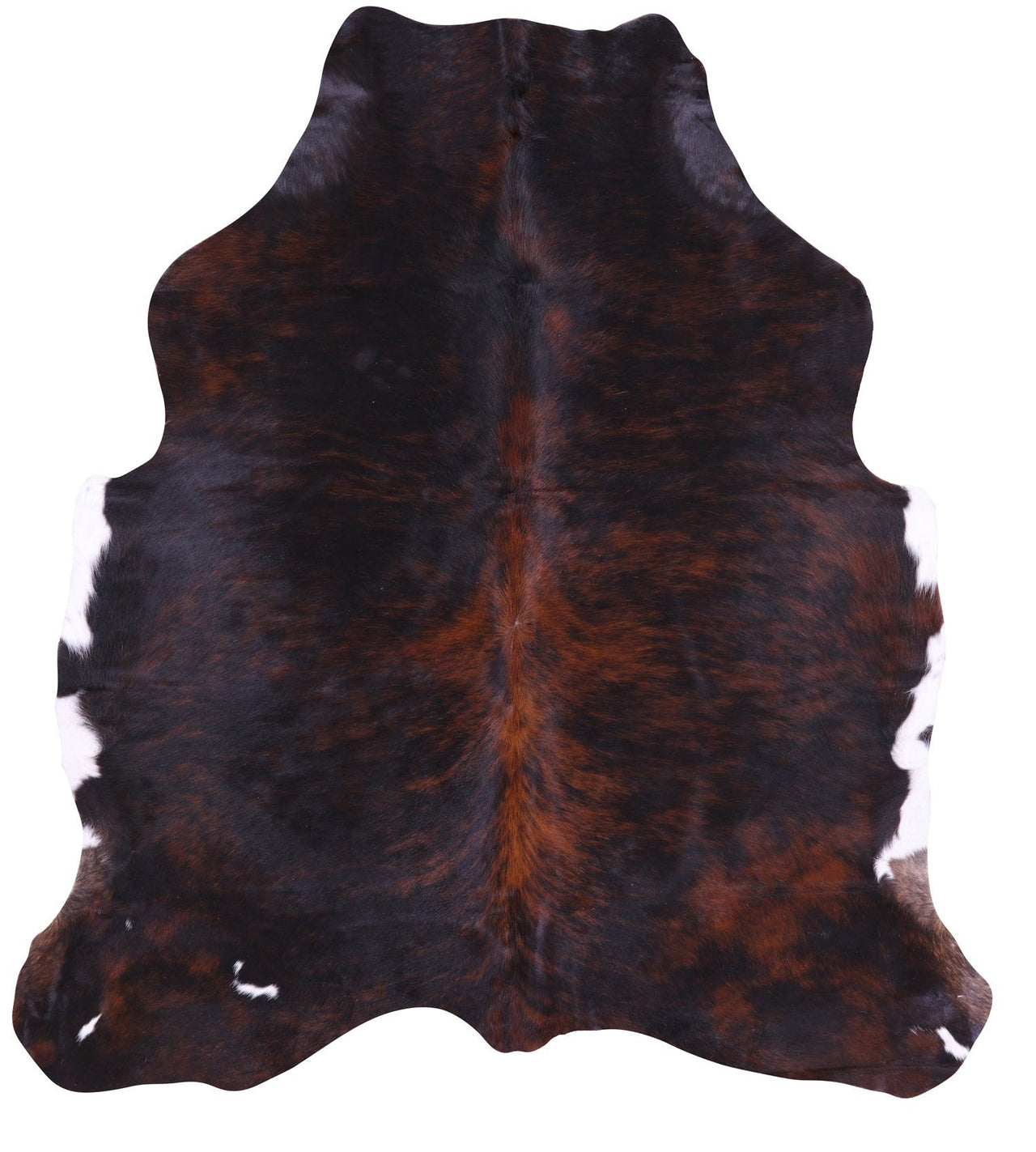 Brindle Tricolor Natural Cowhide Rug - Medium 6'2"H x 5'7"W