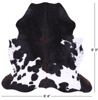 Thumbnail for Black & White Natural Cowhide Rug - Medium 6'3