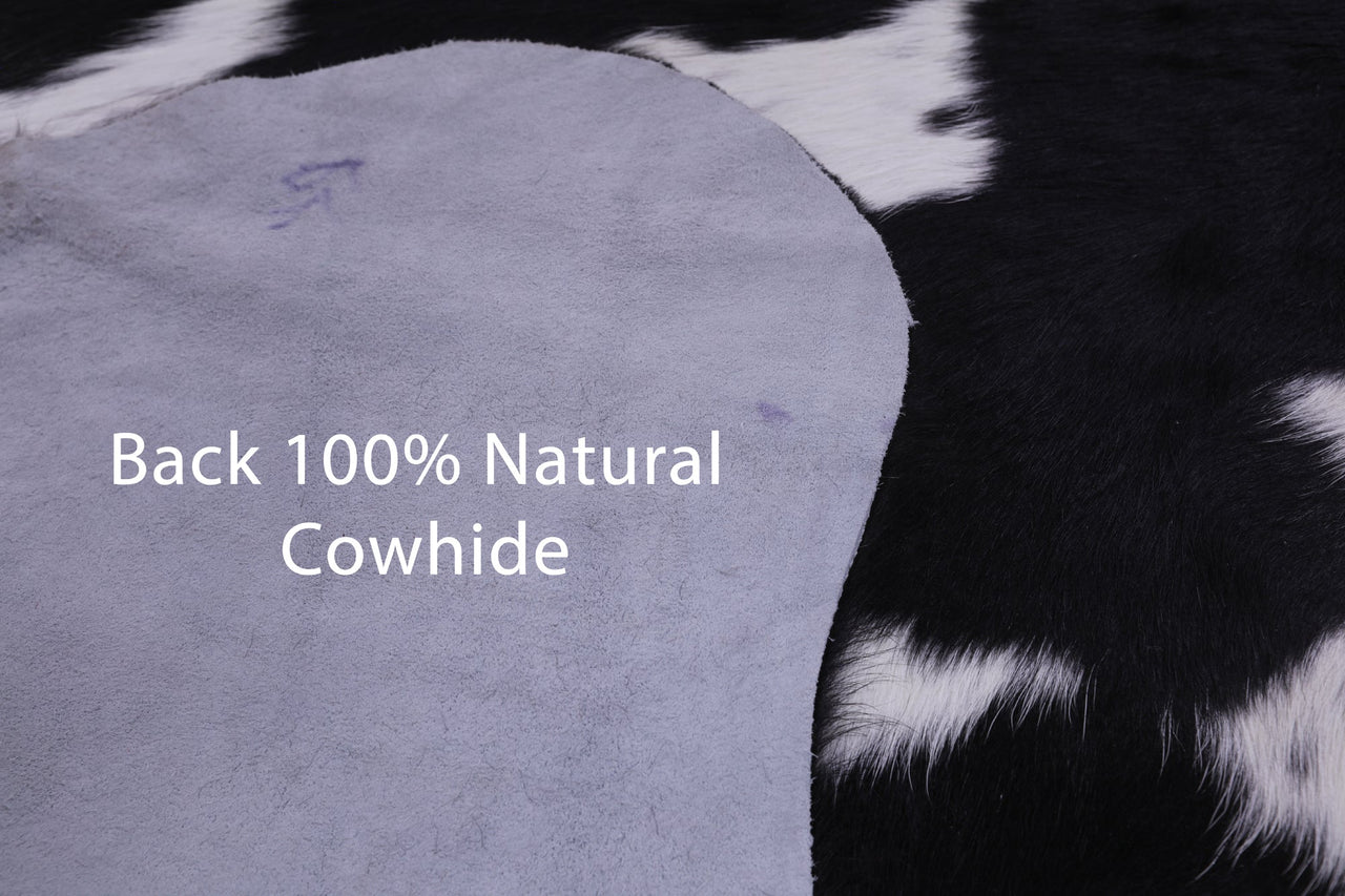 Black & White Natural Cowhide Rug - Medium 6'3"H x 6'4"W