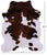 Brown & White Natural Cowhide Rug - Medium 6'8"H x 5'7"W