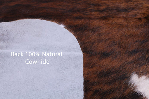 Brindle Tricolor Natural Cowhide Rug - Large 6'5