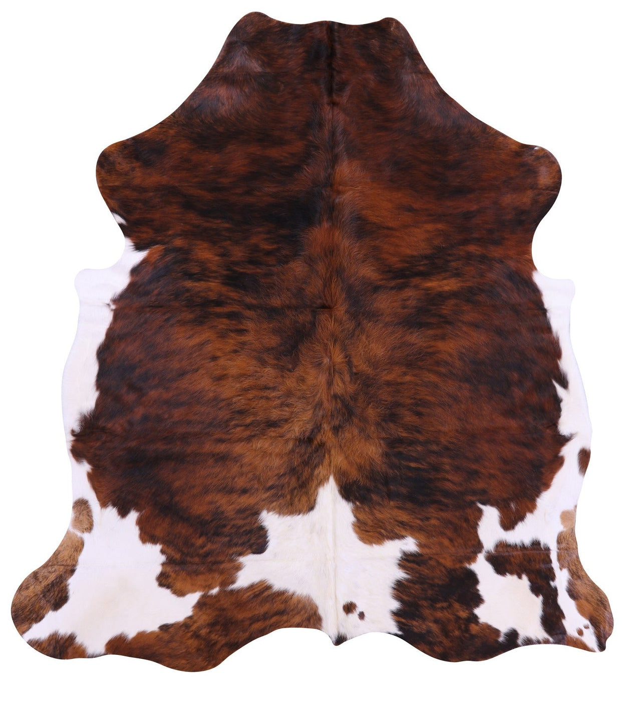 Brindle Tricolor Natural Cowhide Rug - Medium 6'5"H x 6'0"W