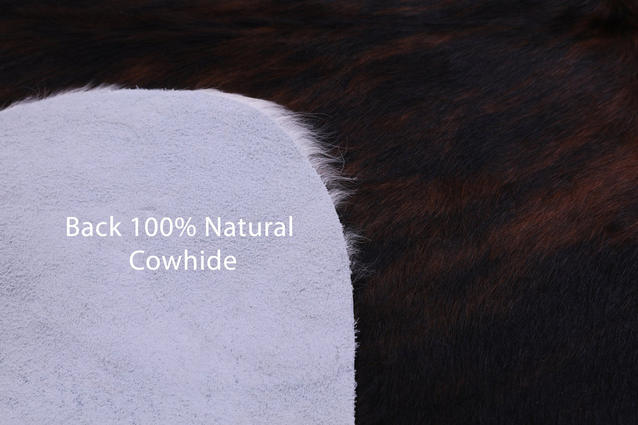 Brindle Tricolor Natural Cowhide Rug - Medium 6'3"H x 5'5"W