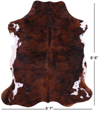 Thumbnail for Brindle Brown Natural Cowhide Rug - Medium 6'6