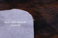 Thumbnail for Brindle Tricolor Natural Cowhide Rug - Medium 6'4