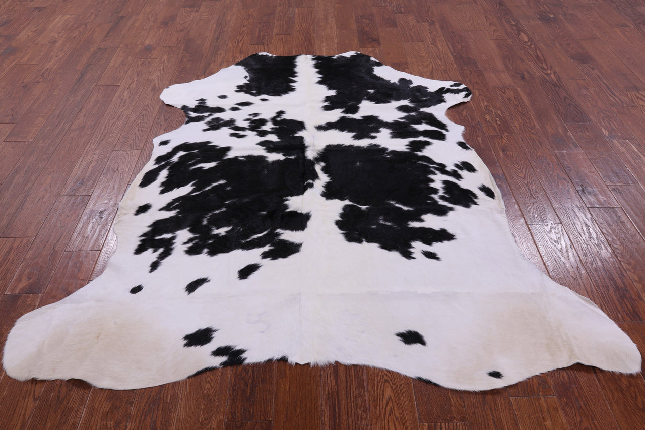 Black & White Natural Cowhide Rug - Large 6'6"H x 6'1"W