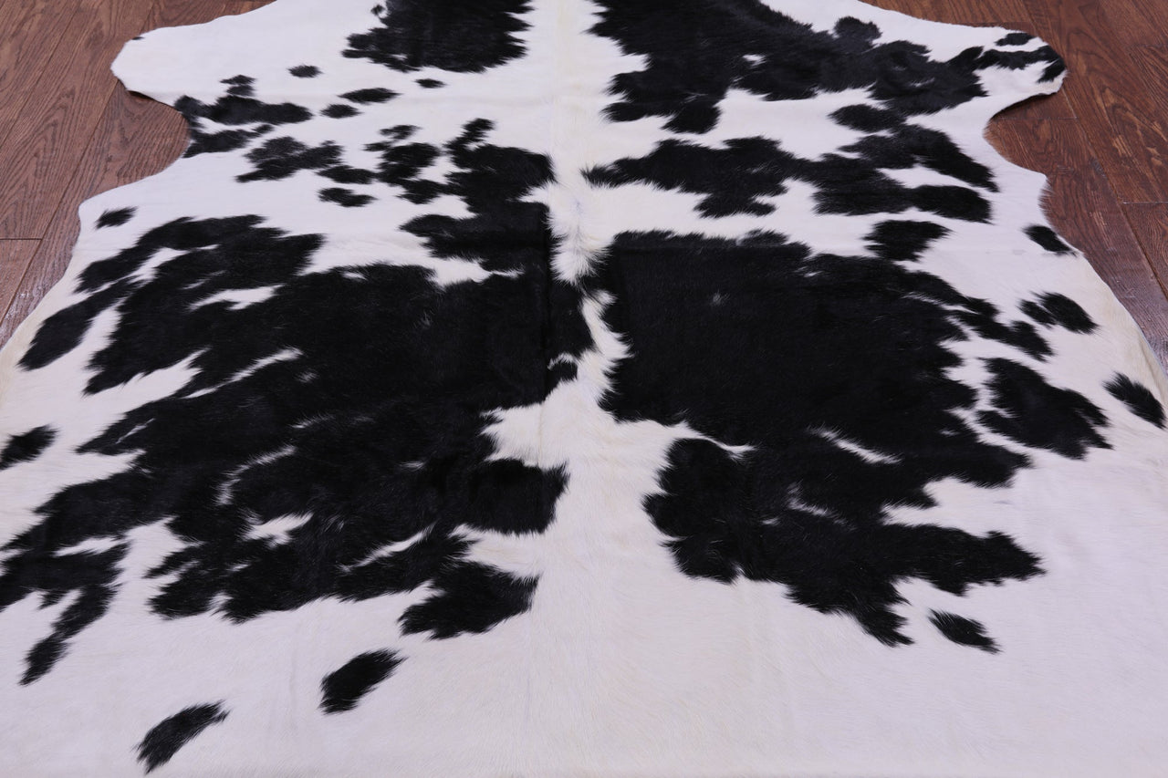 Black & White Natural Cowhide Rug - Medium 6'6"H x 6'1"W