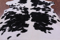 Thumbnail for Black & White Natural Cowhide Rug - Medium 6'6