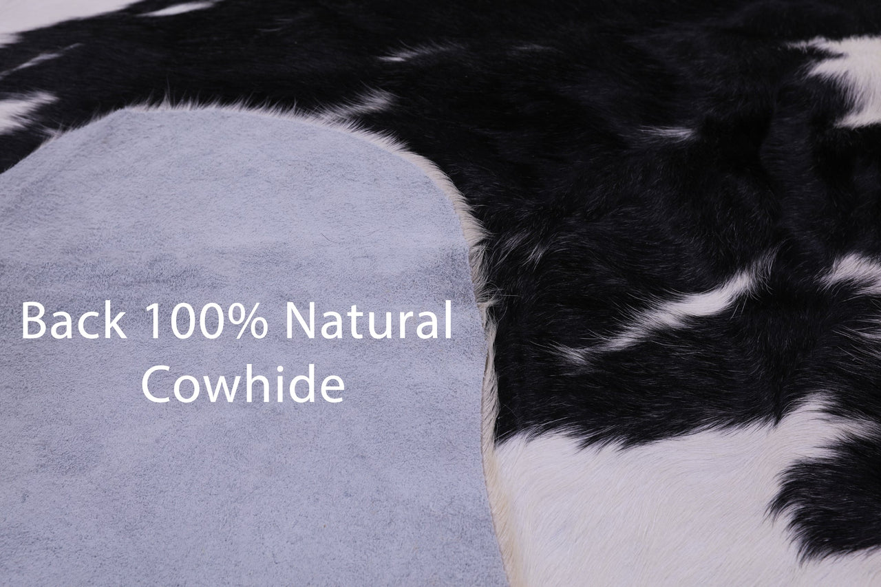 Black & White Natural Cowhide Rug - Medium 6'6"H x 6'1"W