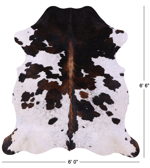 Tricolor Natural Cowhide Rug - Large 6'6