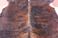 Thumbnail for Brindle Natural Cowhide Rug - Medium 6'4