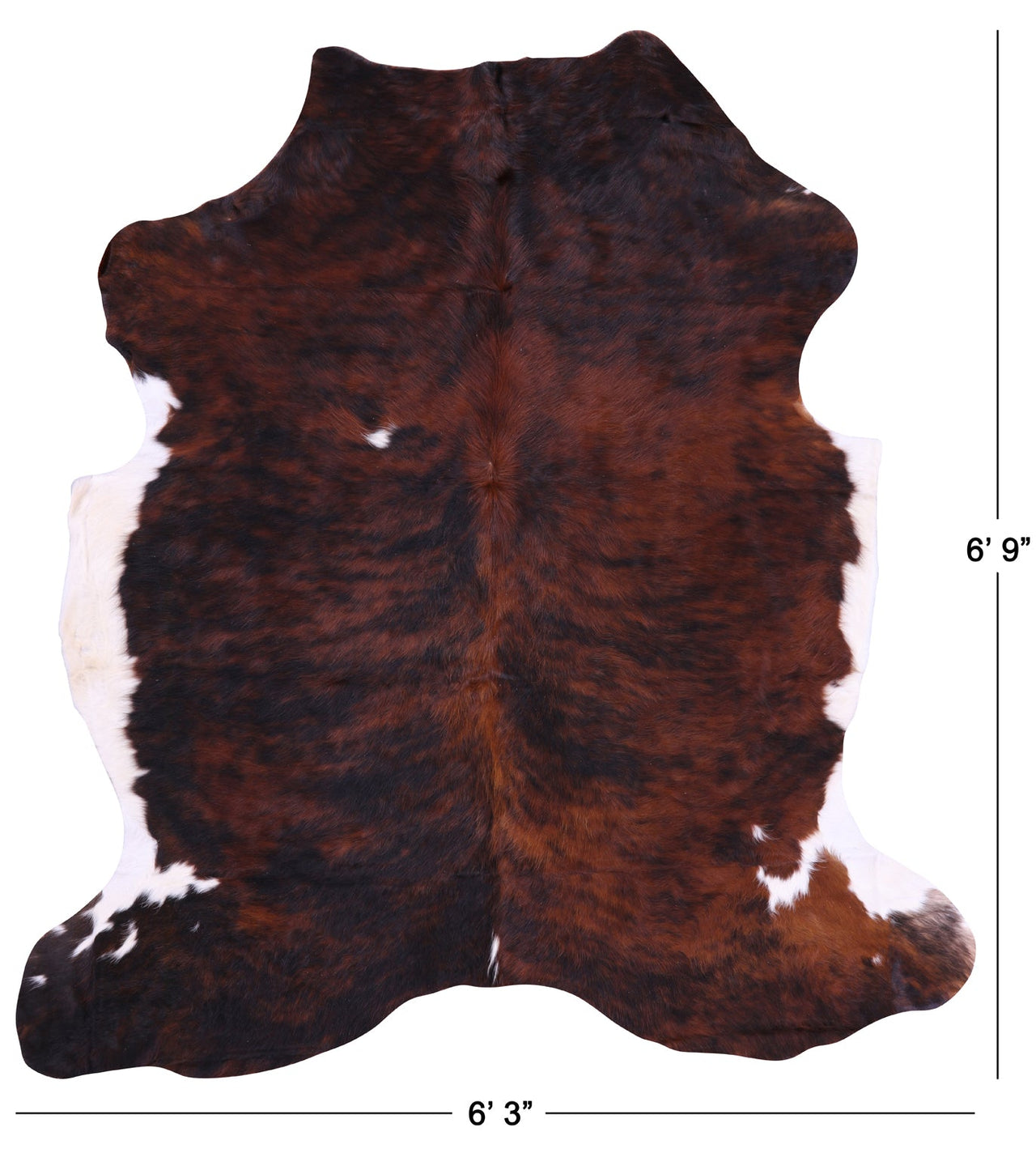 Brindle Natural Cowhide Rug - Large 6'9"H x 6'3"W