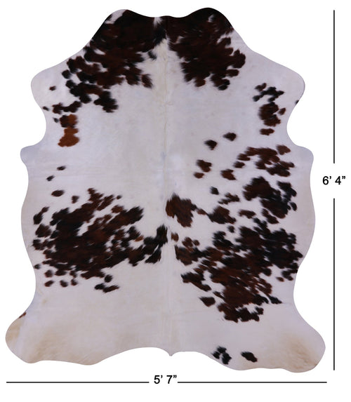 Salt & Pepper Natural Brown Cowhide Rug - Large 6'4
