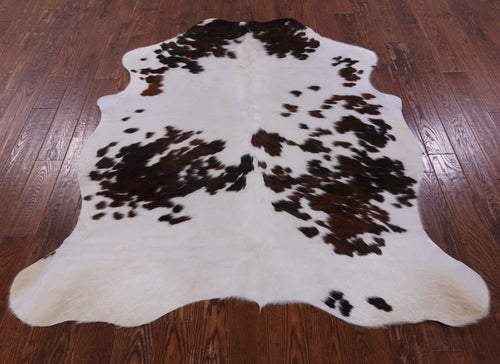 Salt & Pepper Natural Brown Cowhide Rug - Large 6'4
