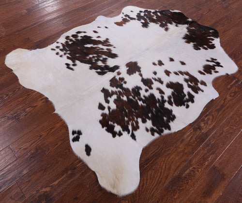 Salt & Pepper Natural Brown Cowhide Rug - Large 6'4