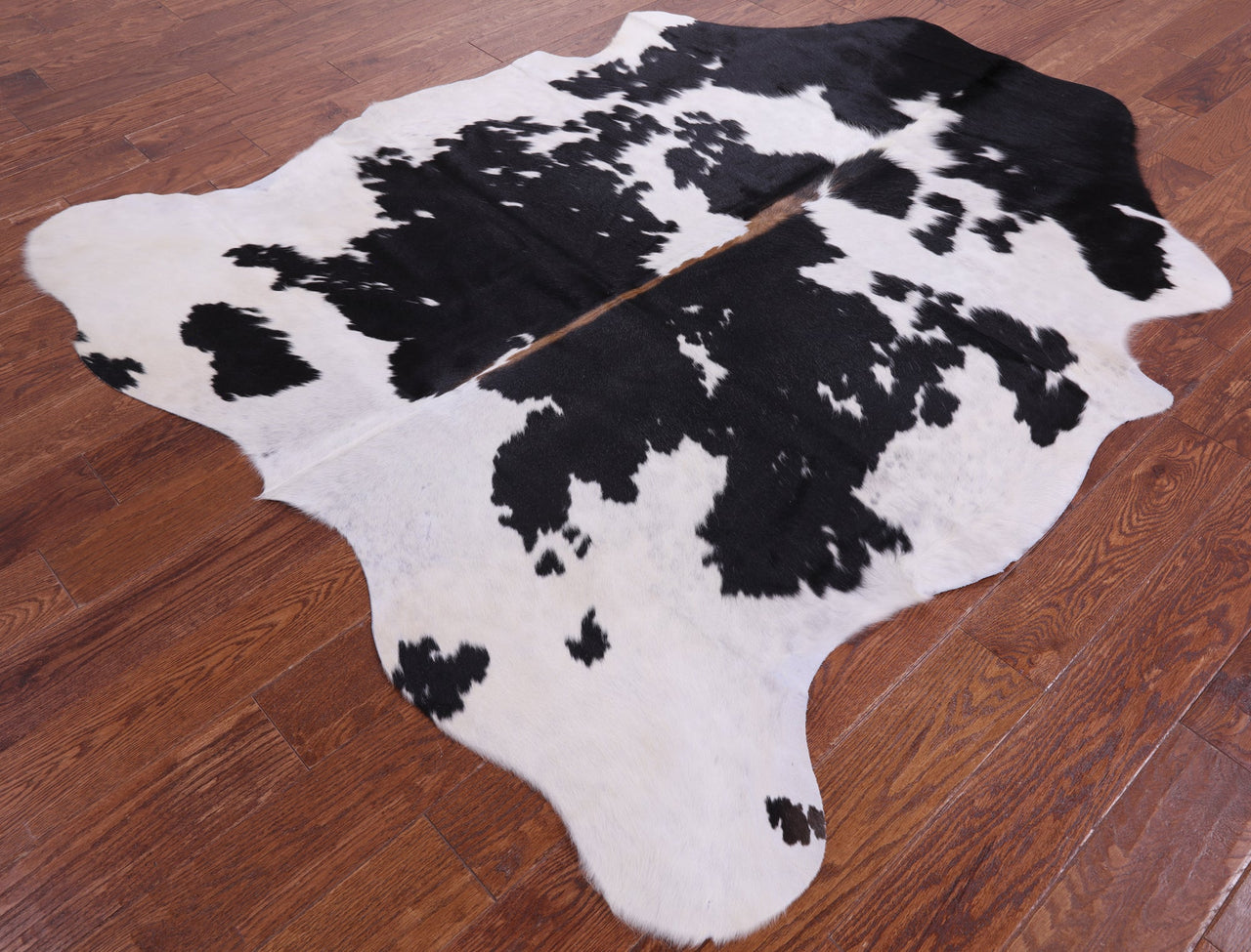 Black & White Natural Cowhide Rug - Large 6'4"H x 5'7"W