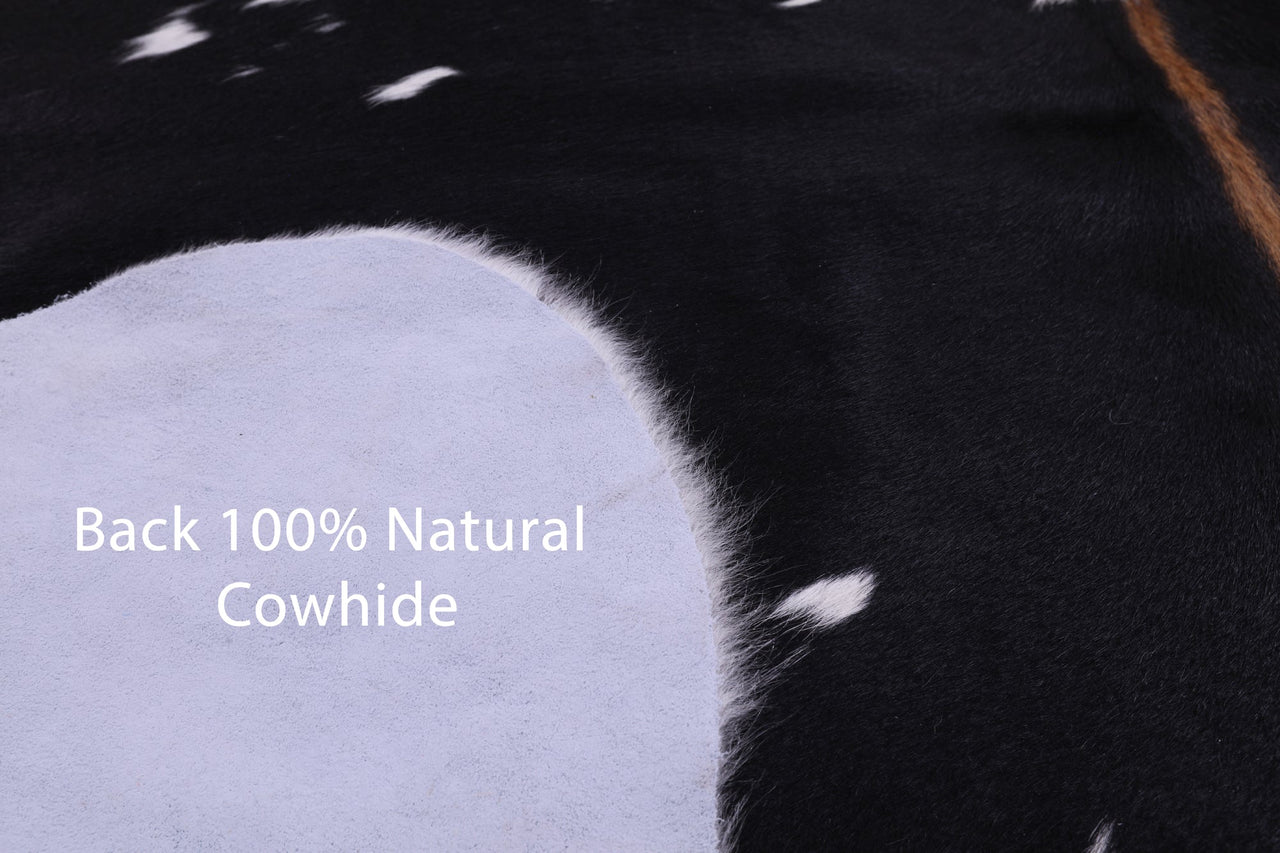 Black & White Natural Cowhide Rug - Large 6'4"H x 5'7"W