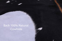 Thumbnail for Black & White Natural Cowhide Rug - Medium 6'4