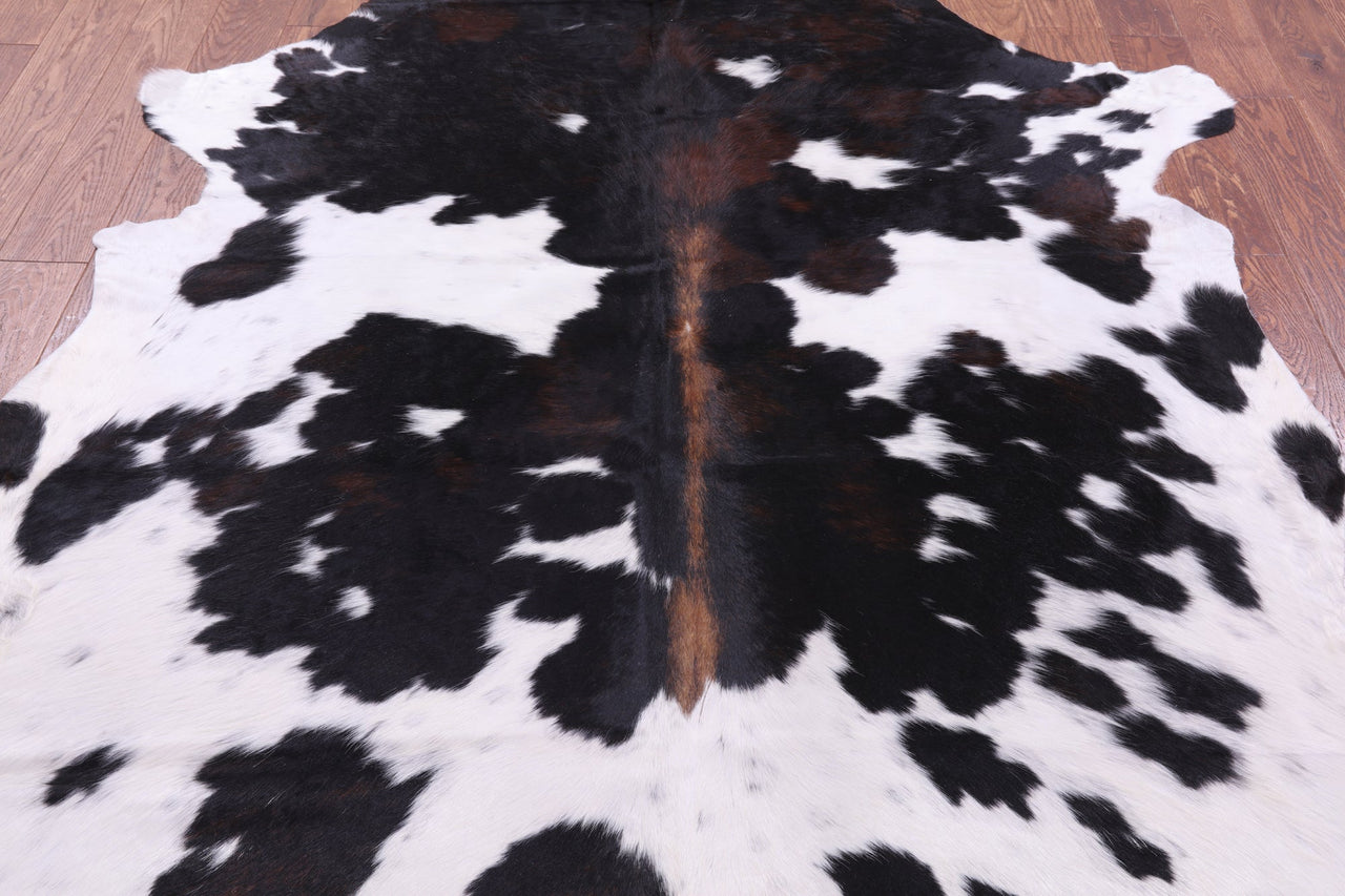 Black & White Natural Cowhide Rug - XLarge 7'0"H x 6'0"W