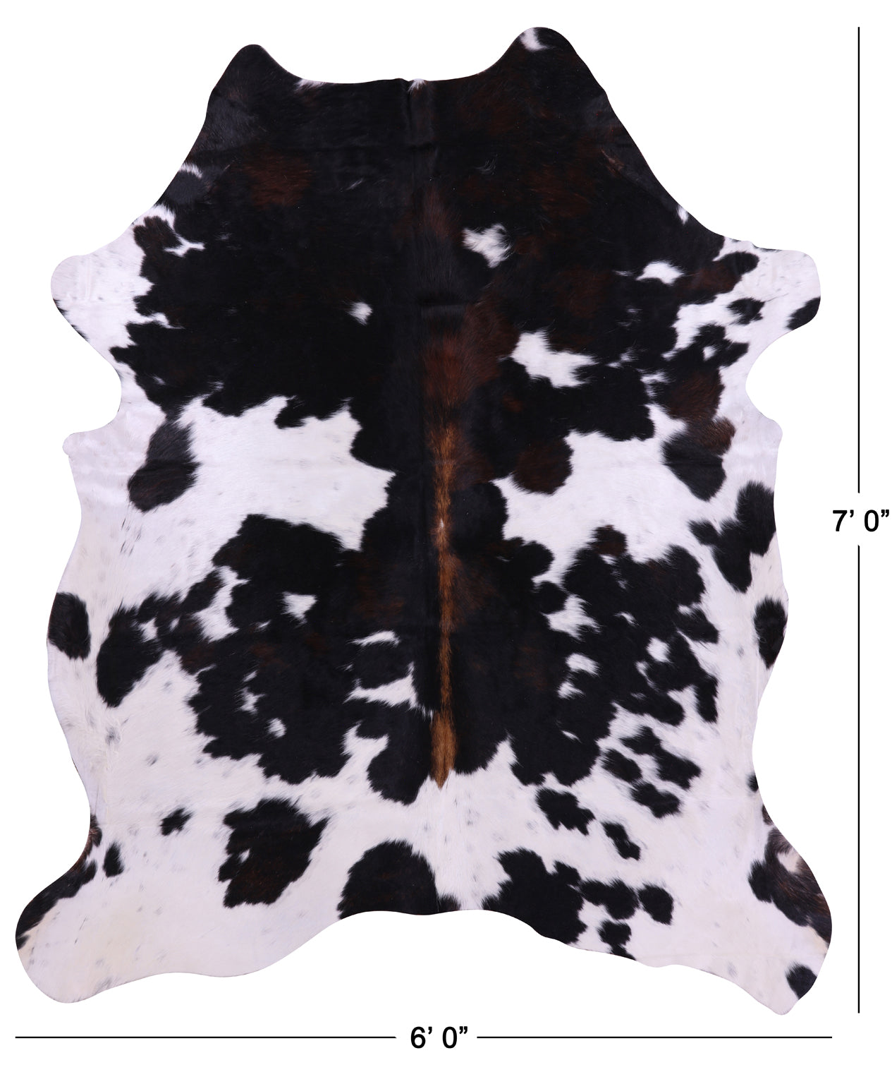 Black & White Natural Cowhide Rug - XLarge 7'0"H x 6'0"W