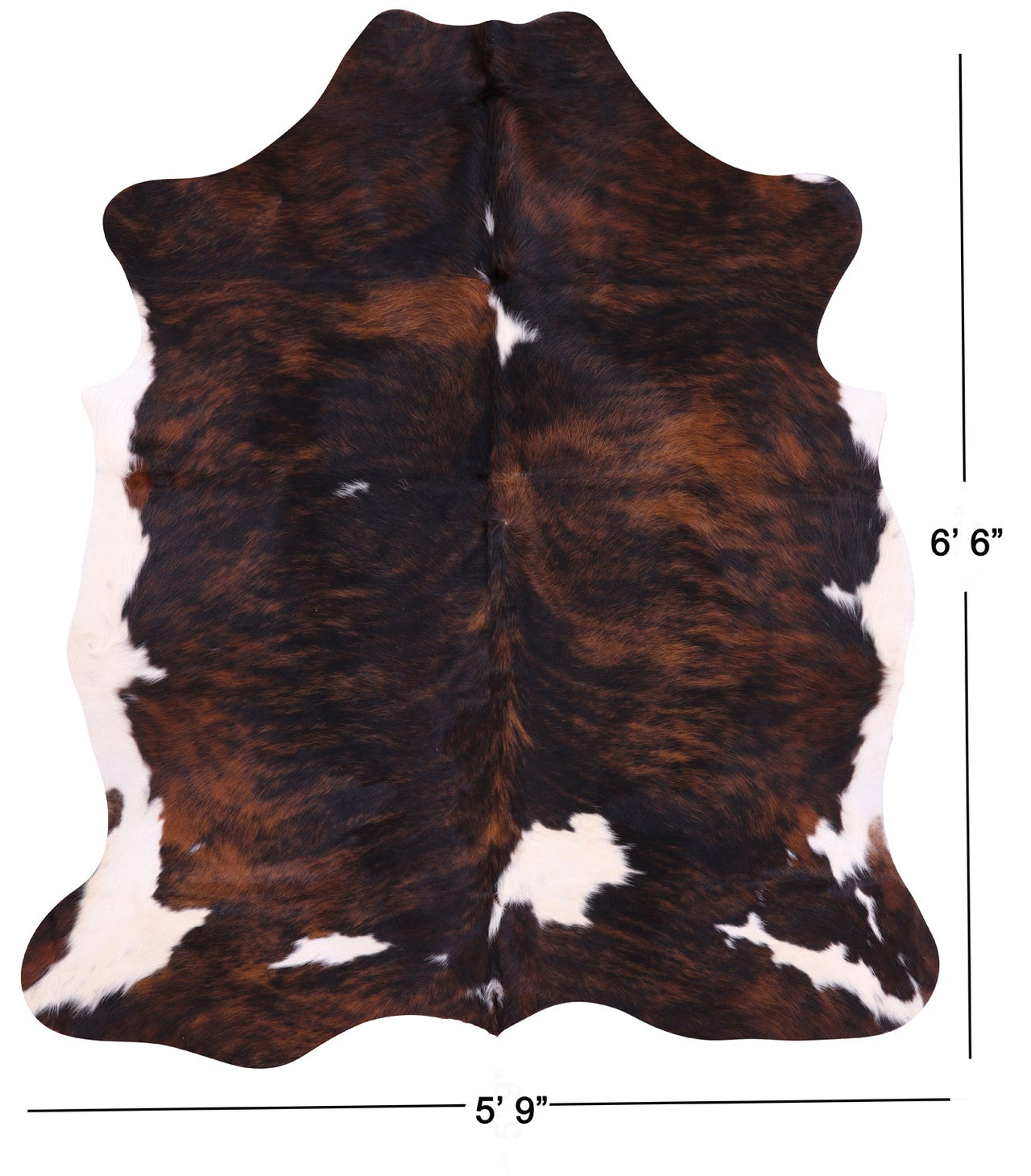 Brindle Brown Natural Cowhide Rug - Medium 6'6"H x 5'9"W