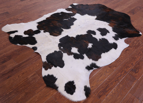 Tricolor Natural Cowhide Rug - Large 6'10