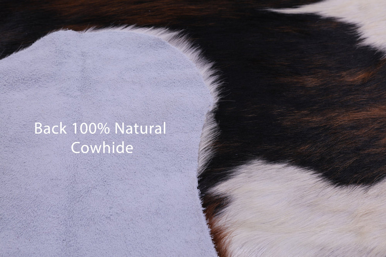 Tricolor Natural Cowhide Rug - Medium 6'10"H x 6'0"W