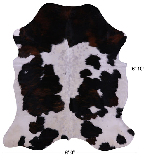 Tricolor Natural Cowhide Rug - Large 6'10