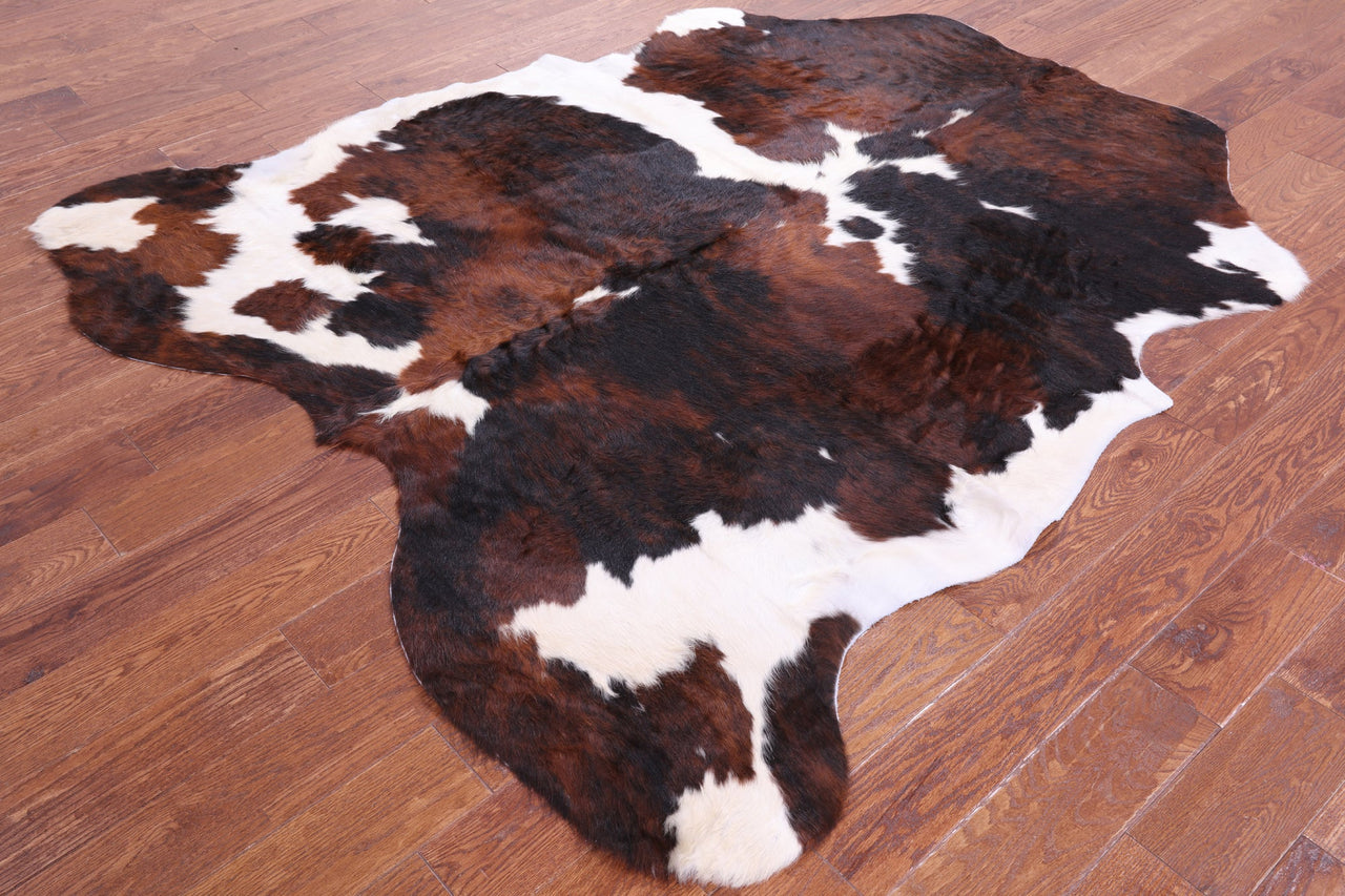 Tricolor Natural Cowhide Rug - Medium 6'10"H x 6'2"W