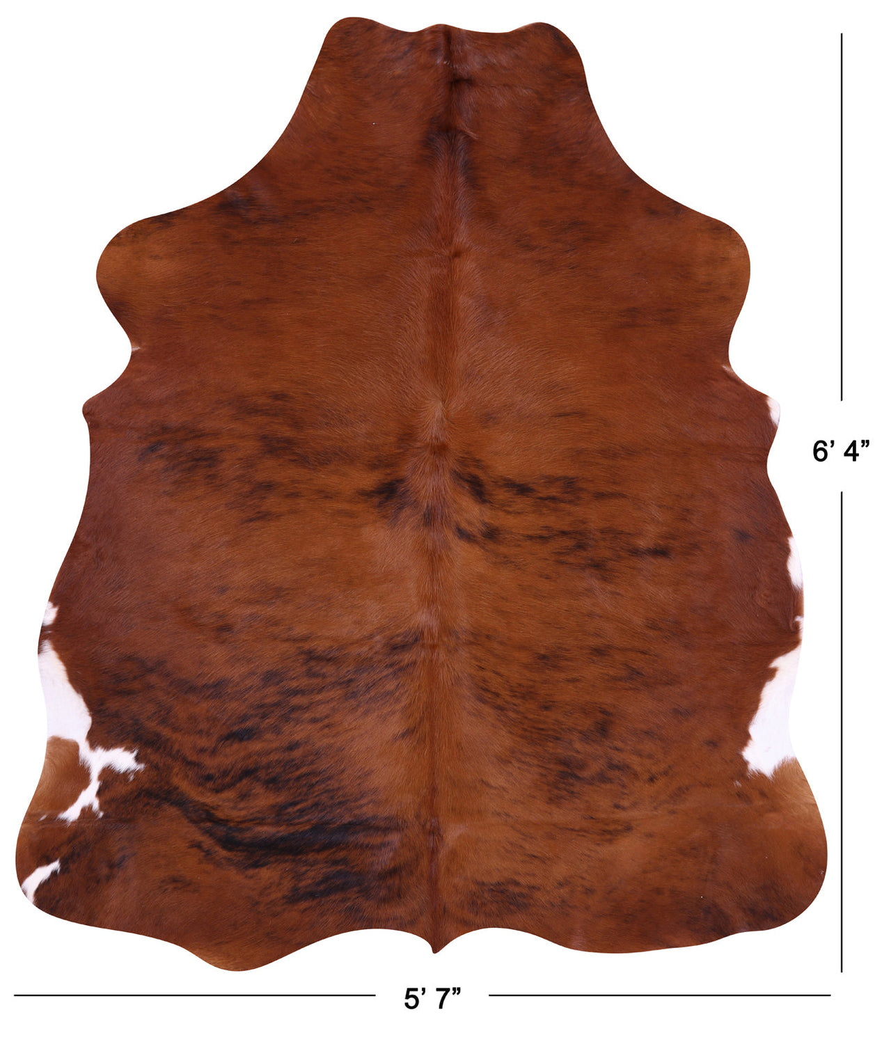 Brown Natural Cowhide Rug - Large 6'4"H x 5'7"W