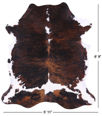 Thumbnail for Brindle Tricolor Natural Cowhide Rug - Medium 6'9