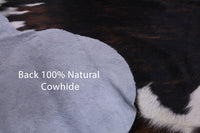 Thumbnail for Brindle Tricolor Natural Cowhide Rug - Medium 6'9