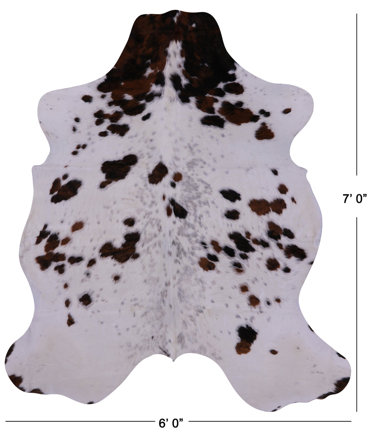 Salt & Pepper Natural Cowhide Rug - XLarge 7'0"H x 6'0"W