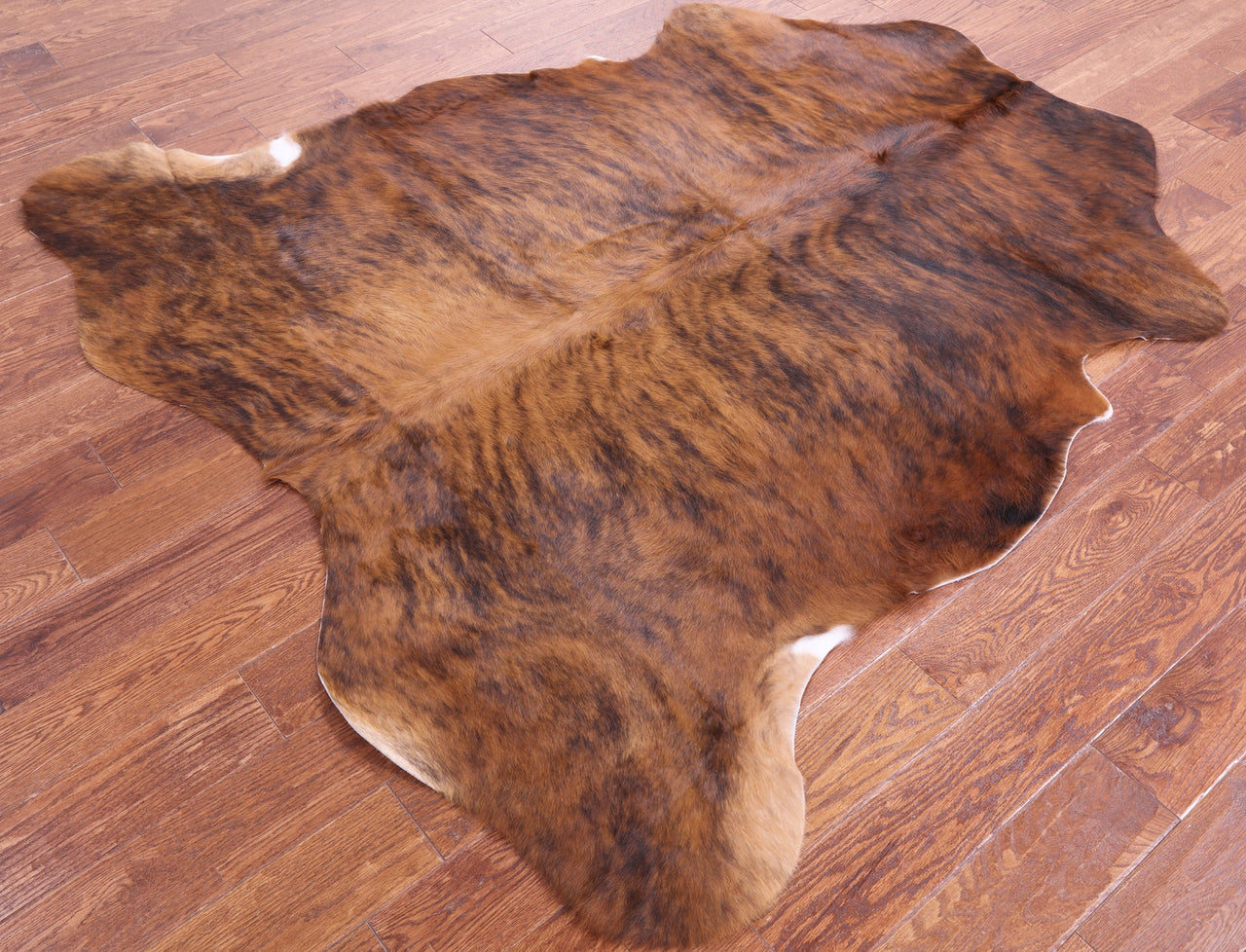 Brindle Natural Cowhide Rug - Medium 6'6"H x 6'1"W