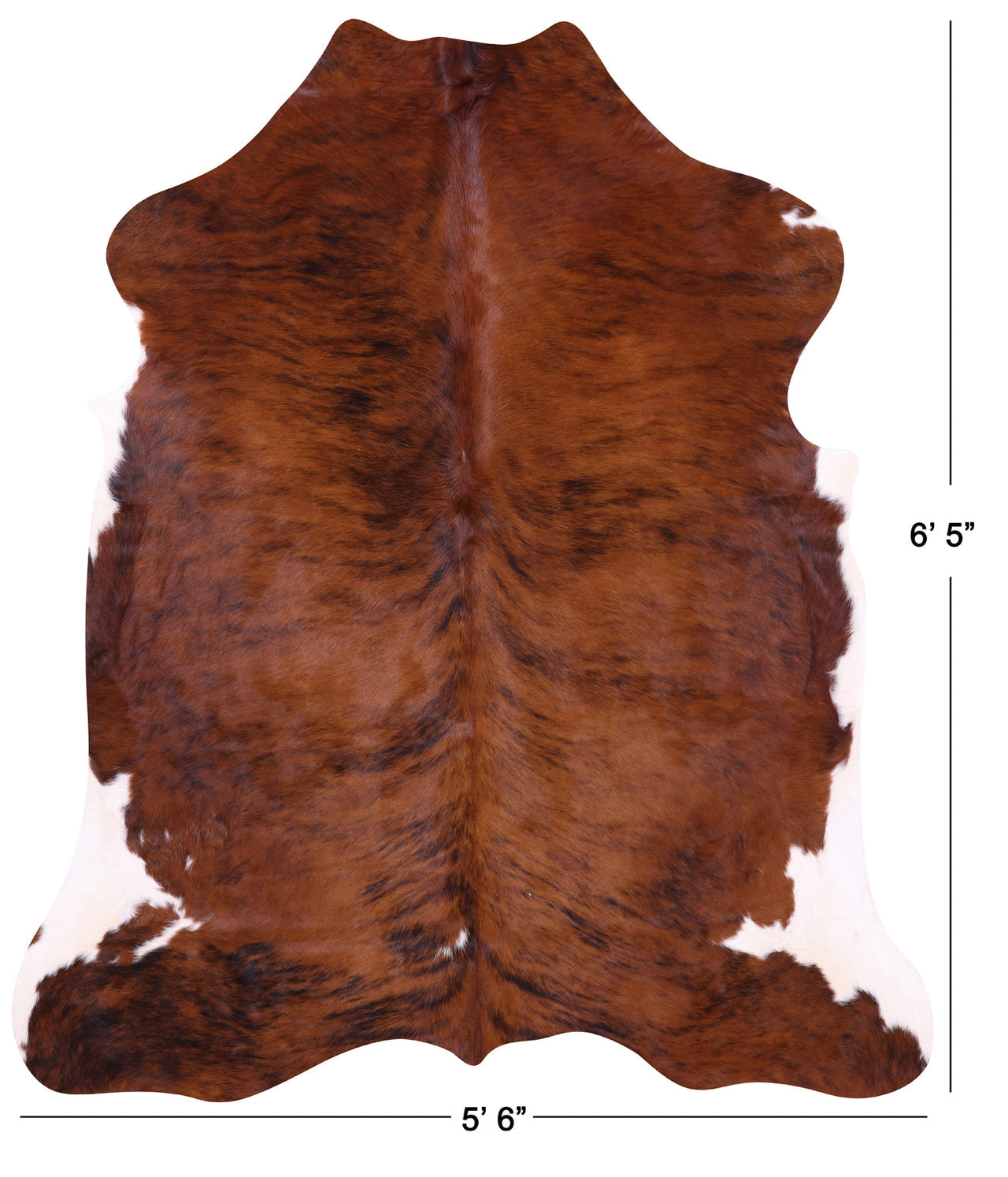 Brindle Natural Cowhide Rug - Medium 6'5"H x 5'6"W